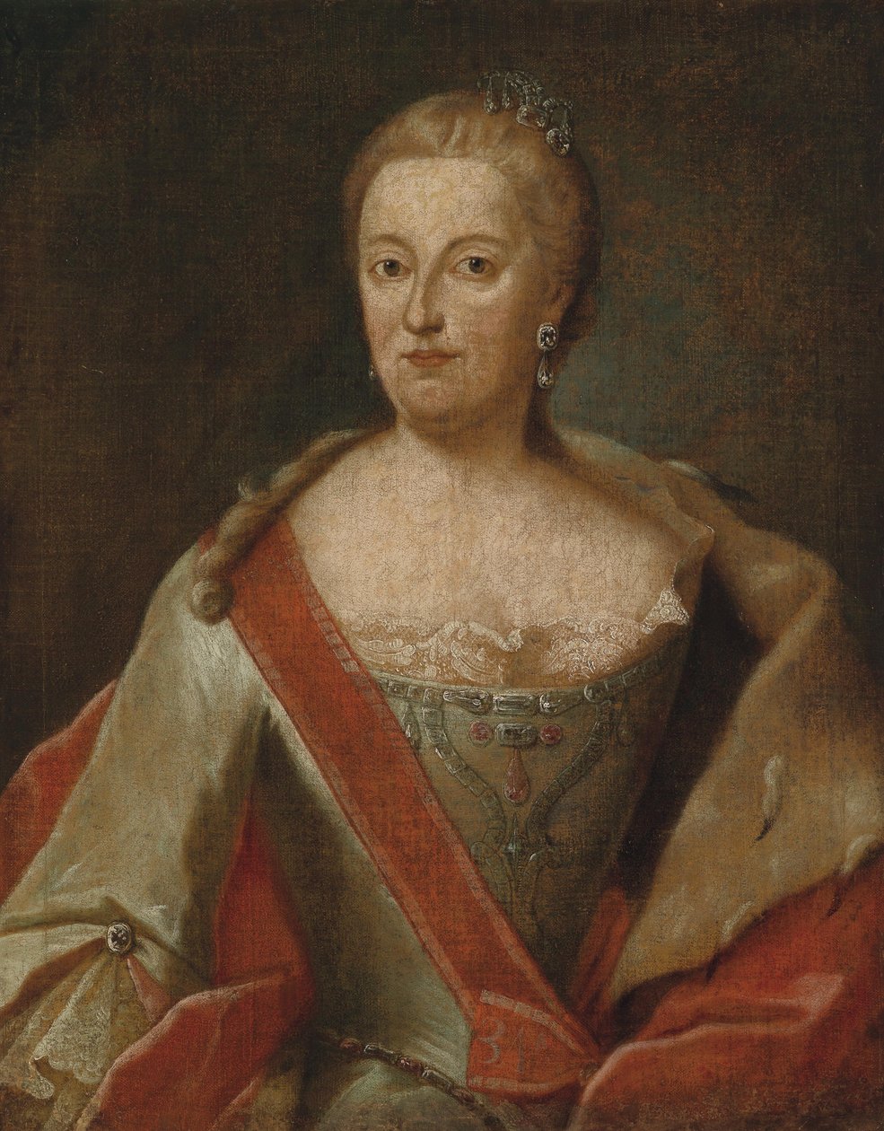 Maria Anna av Sachsen (1728-1797) av Workshop of Georg Desmarées