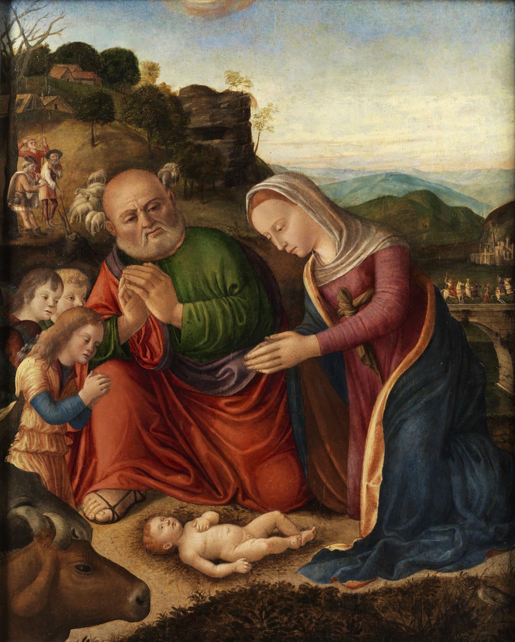 Tilbedelse av barnet av Giovanni Bellini