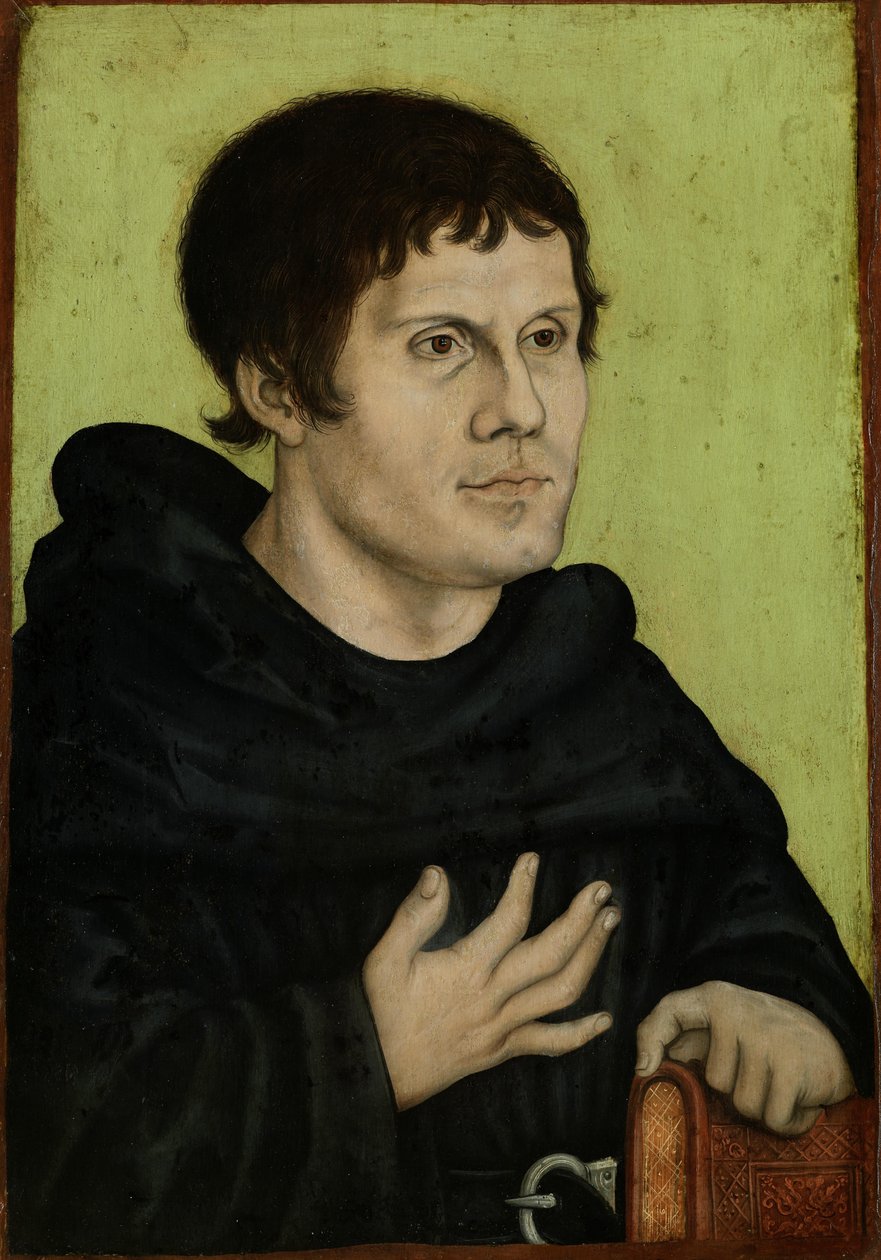 Postume portrett av Martin Luther som en augustinermunk av Workshop of Lucas Cranach the Elder  