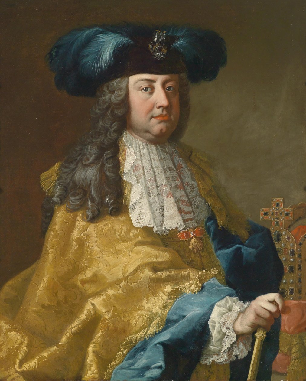 Portrett av keiser Franz I Stephan. av Workshop of Martin van Meytens