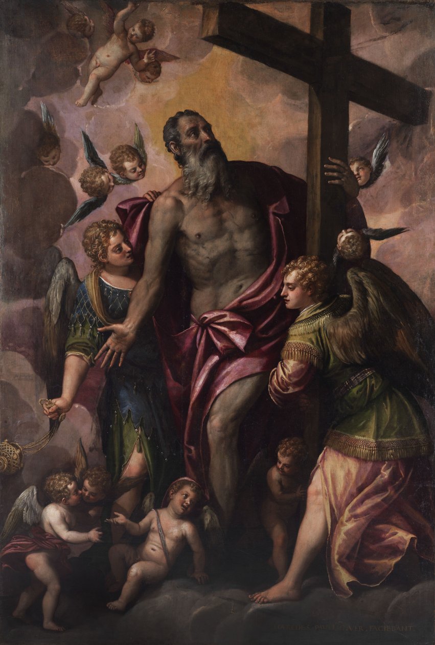 Gud far holder korset til sønnen av Workshop of Paolo Veronese