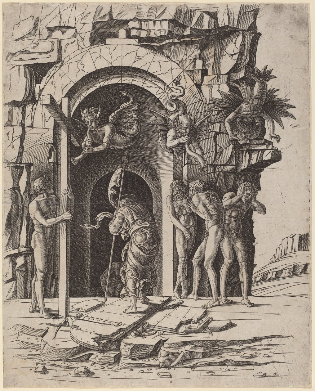 Nedstigning til Limbo av Workshop of Andrea Mantegna