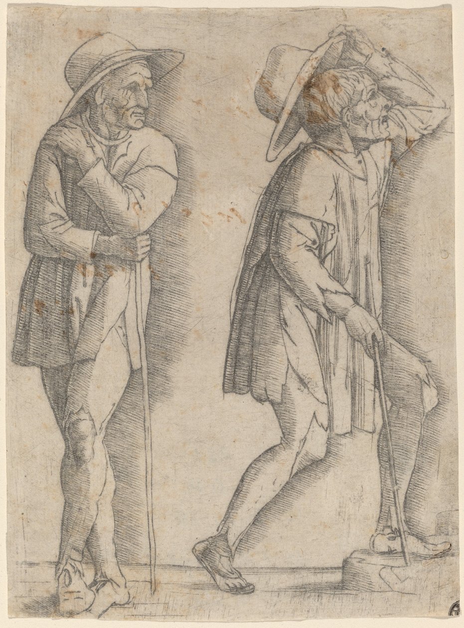 To bønder av Workshop of Andrea Mantegna