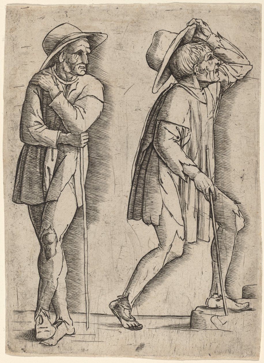 To bønder av Workshop of Andrea Mantegna