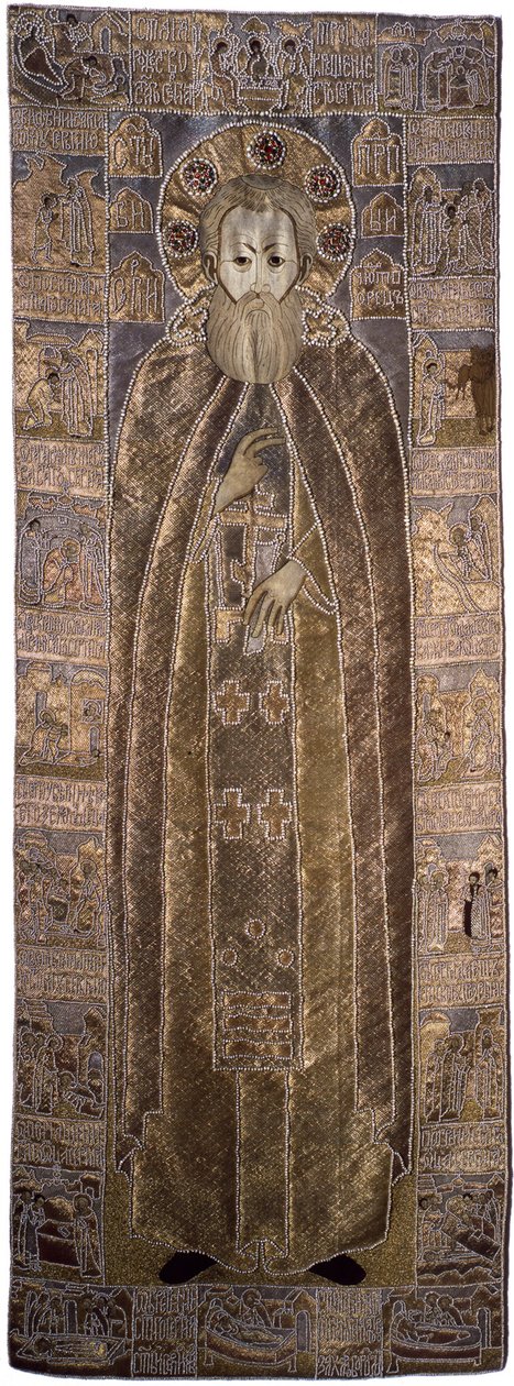 Likkledet til Saint Sergius av Radonezh, 1671 av Workshop of Anna Ivanovna Stroganova
