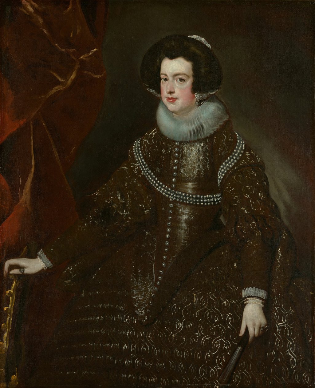 Isabella av Bourbon, kone til Filip IV av Spania, ca. 1632. av Workshop of Diego Velazquez