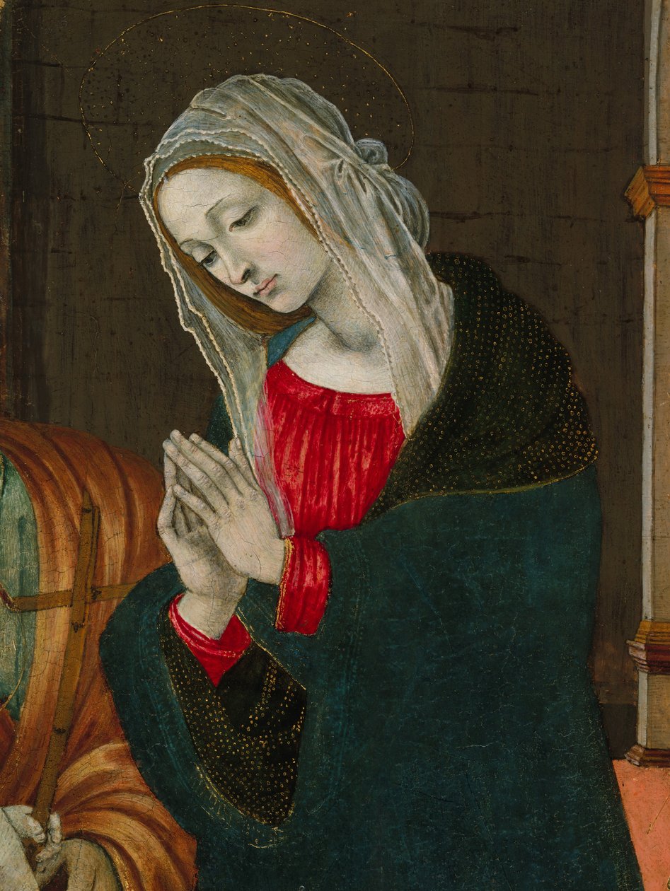Jomfruen til fødselen, sannsynligvis ca. 1500. av Workshop of Filippino Lippi