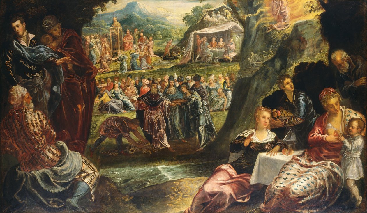 Tilbedelsen av gullkalven av Workshop of Jacopo Tintoretto