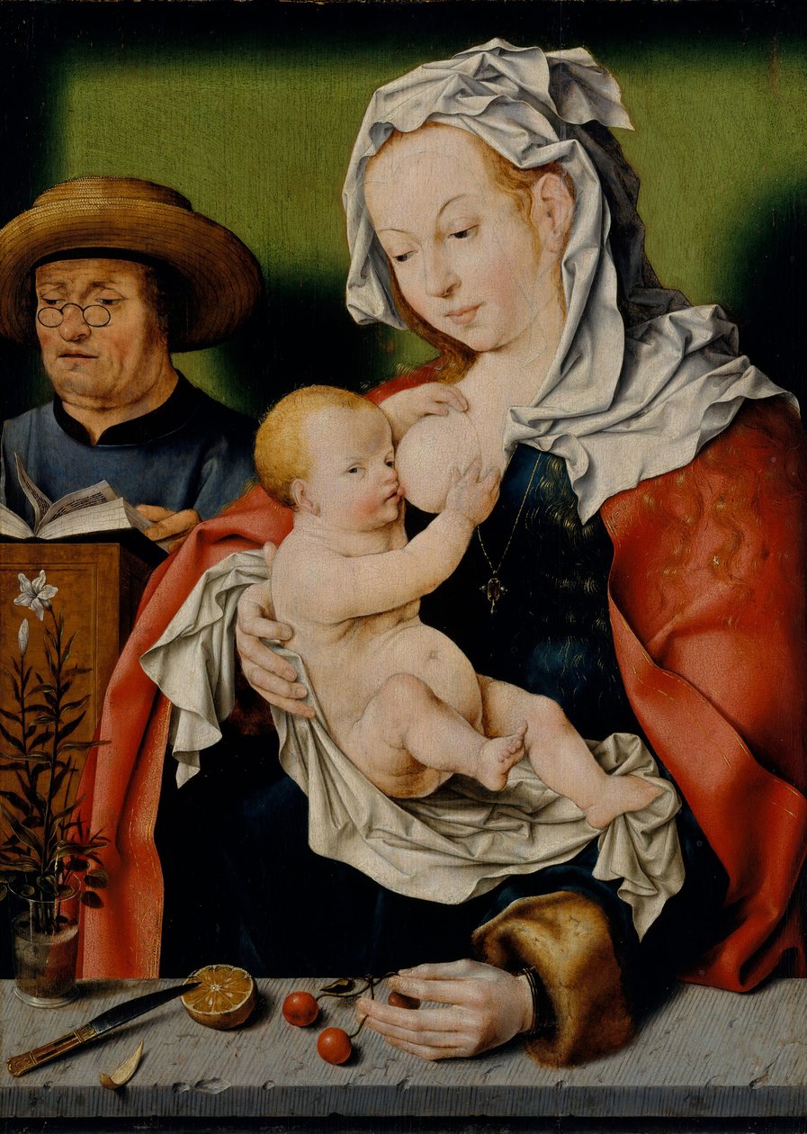 Den hellige familie, ca. 1515. av Workshop of Joos van Cleve