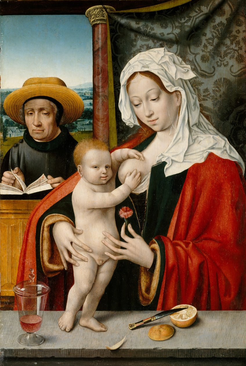 Den hellige familie, muligens 1527-33. av Workshop of Joos van Cleve