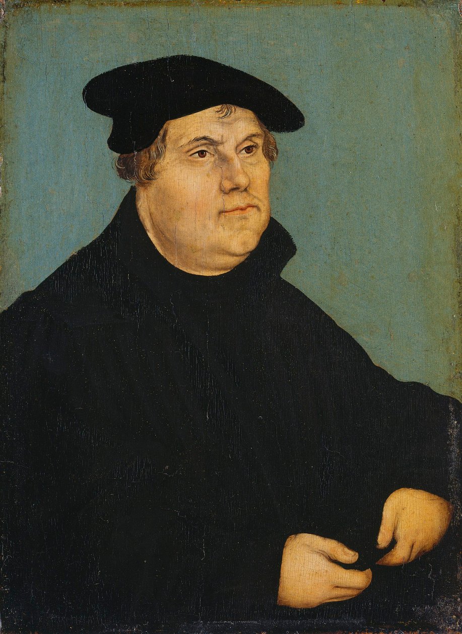 Portrett av Martin Luther av workshop of Lucas Cranach the Elder