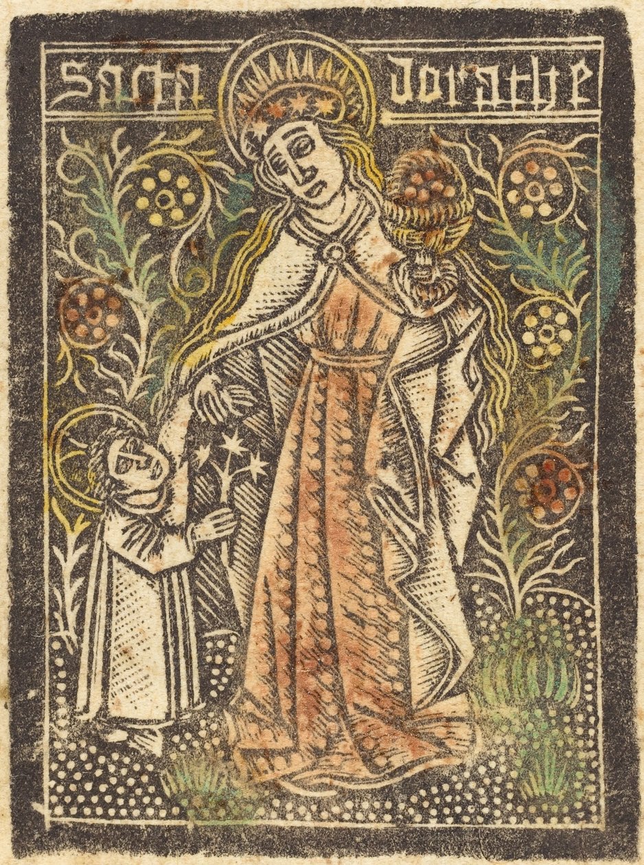 Saint Dorothy av Workshop of Master of the Aachen Madonna