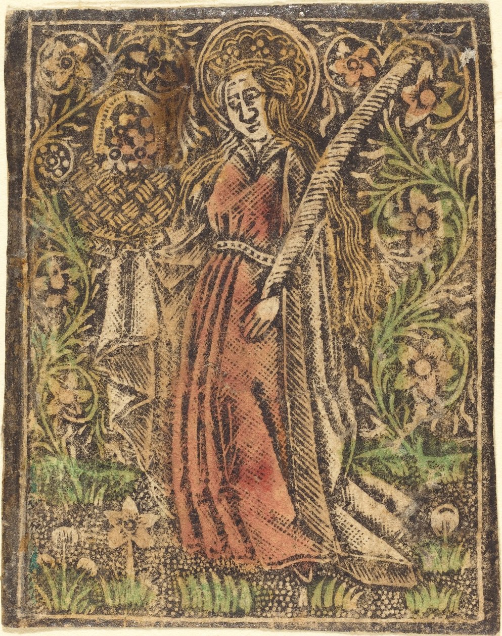 Saint Dorothy av Workshop of Master of the Aachen Madonna