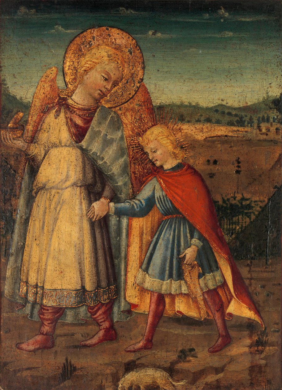 Erkeengelen Raphael og Tobias, tidlig til midten av 1460-tallet. av Workshop of Neri di Bicci