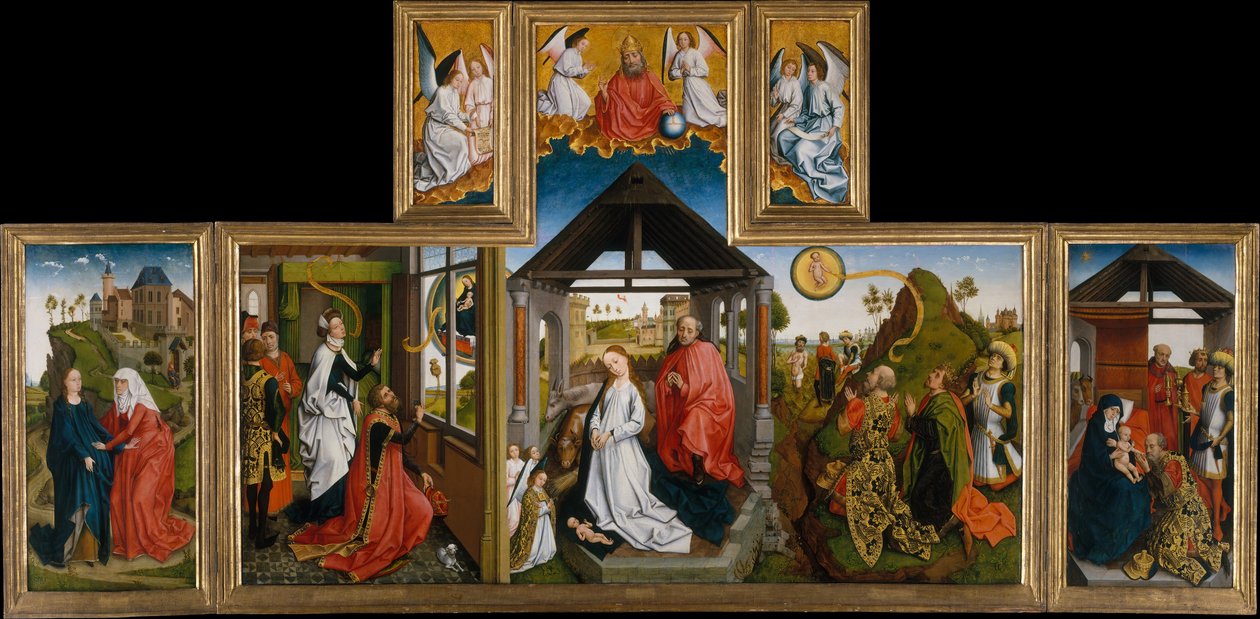 Fødselen, midten av 1400-tallet. av Workshop of Rogier van der Weyden