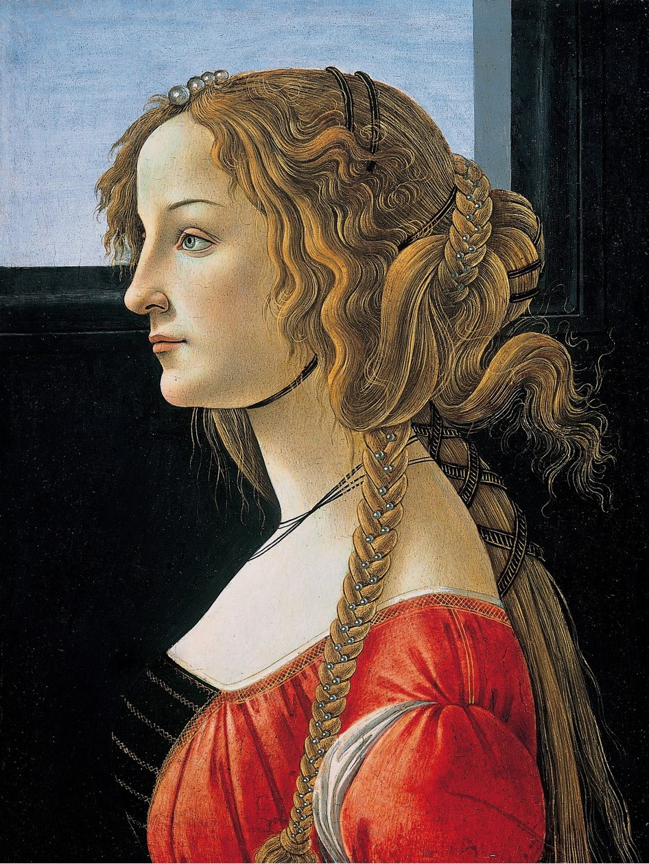 Profilportrett av en ung kvinne, sannsynligvis Simonetta av Workshop of Sandro Botticelli