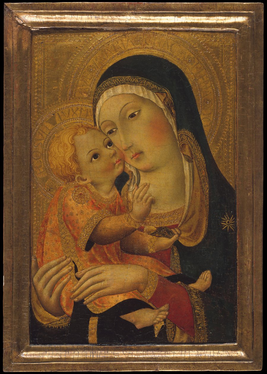 Madonna og barn, ca. 1448-60. av Workshop of Sano di Pietro