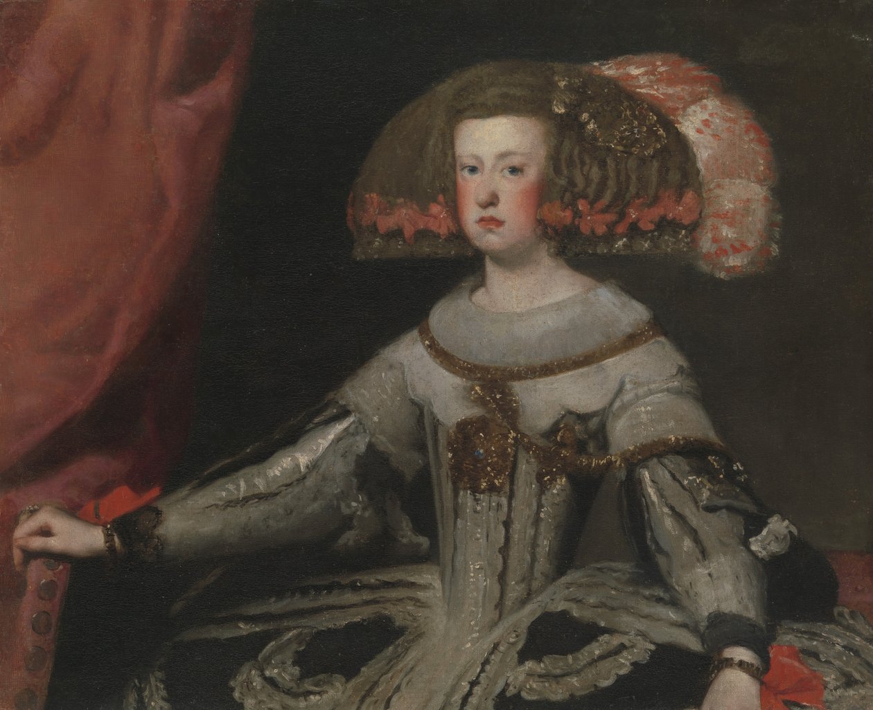 Mariana av Østerrike 1634-1696, dronning av Spania. av Workshop of Velázquez