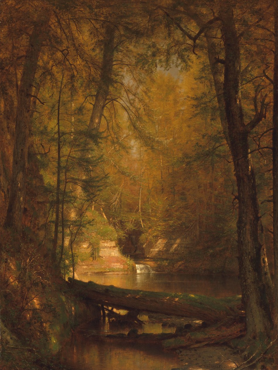 Ørretbassenget, 1870. av Worthington Whittredge