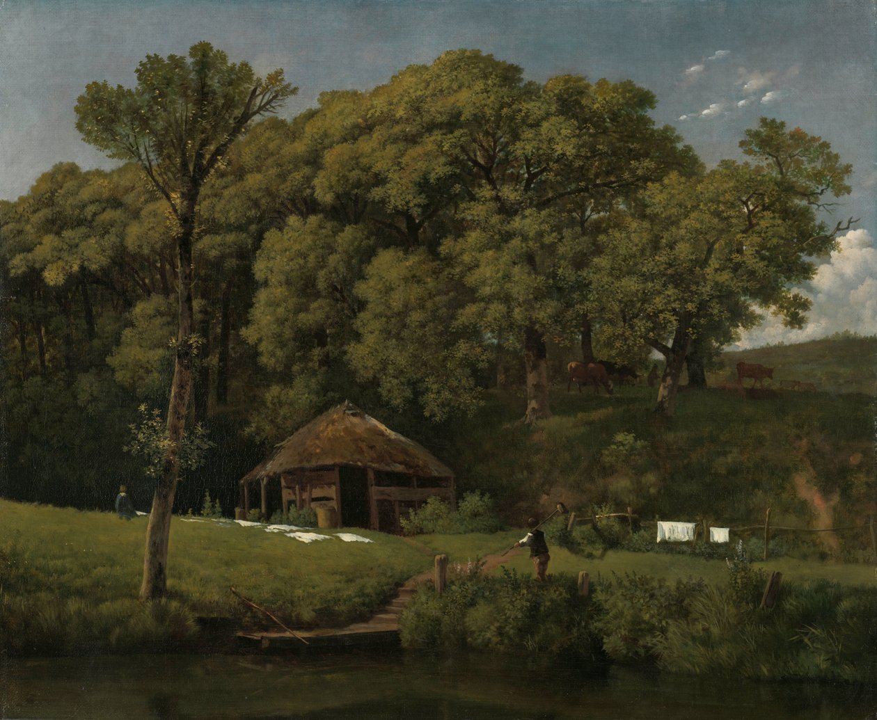 En låve på bredden av en bekk i Gelderland En byggegård ved bredden av en bekk i Gelderland av Wouter Johannes van Troostwijk