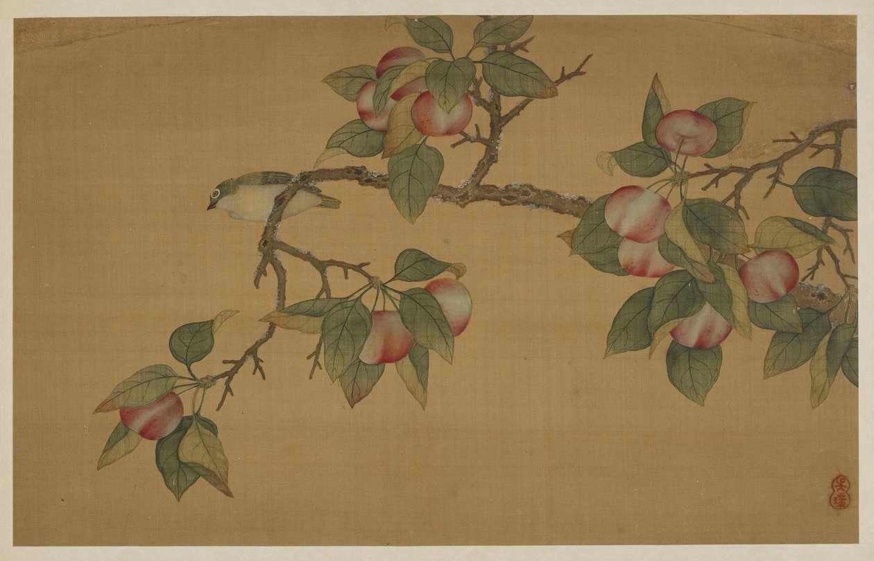 Fugl og frukt, Qing-dynastiet, 1741. av Wu Zhang