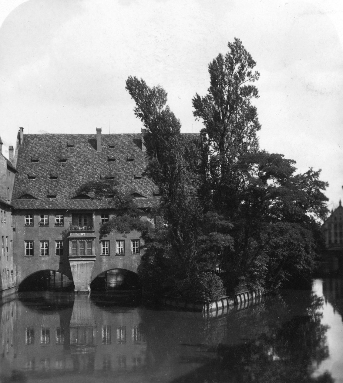 Holy Spirit Hospital, Nürnberg, Bayern, Tyskland, ca 1900-tallet. av Wurthle and Sons