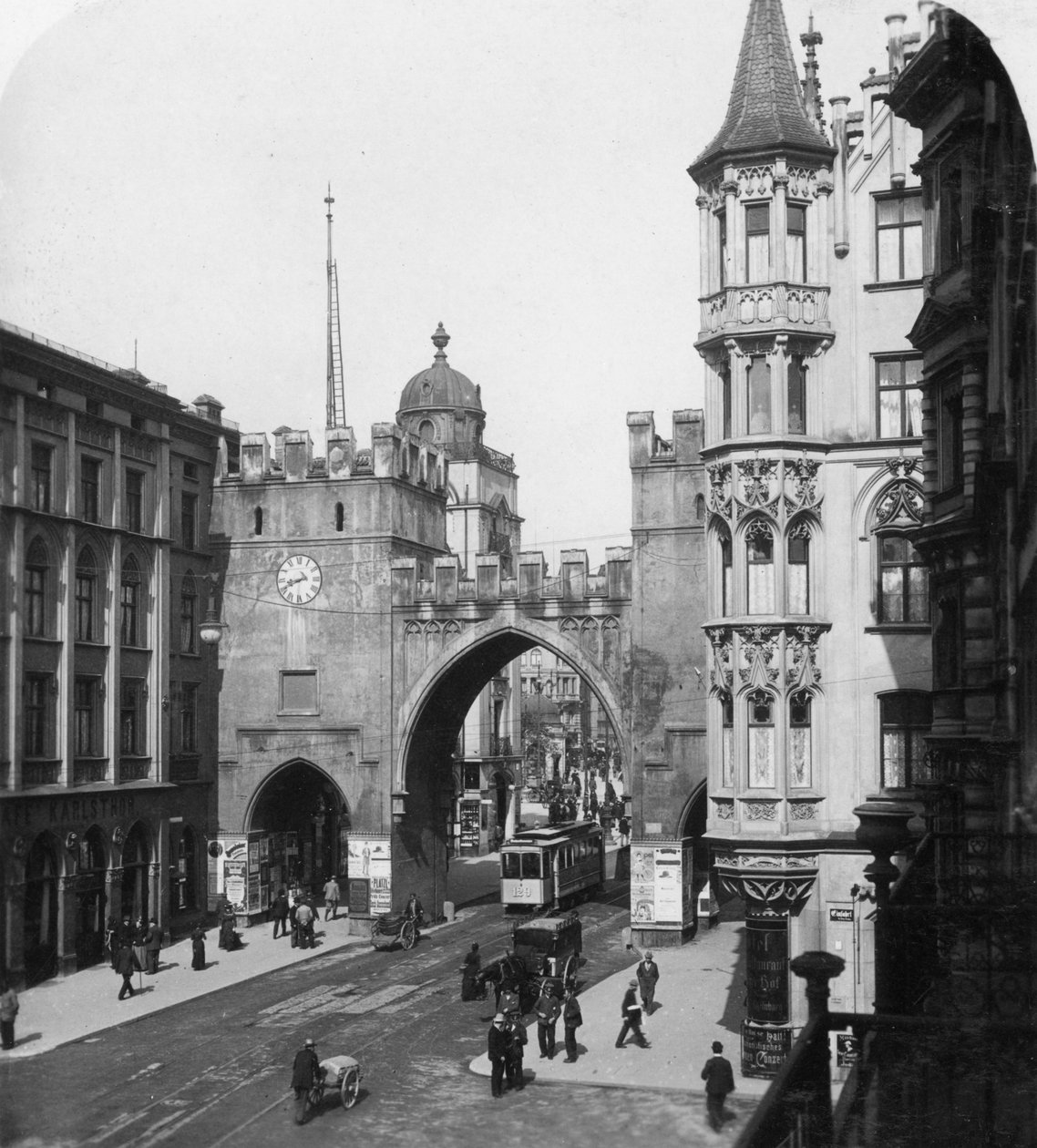 Karlstor Gate, München, Tyskland, ca 1900-tallet. av Wurthle and Sons