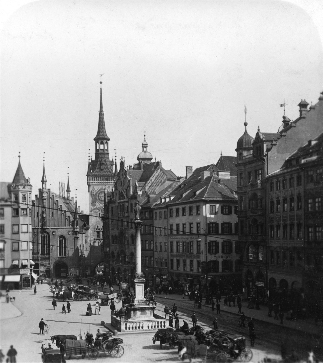 Marienplatz, München, Tyskland, ca 1900 av Wurthle and Sons