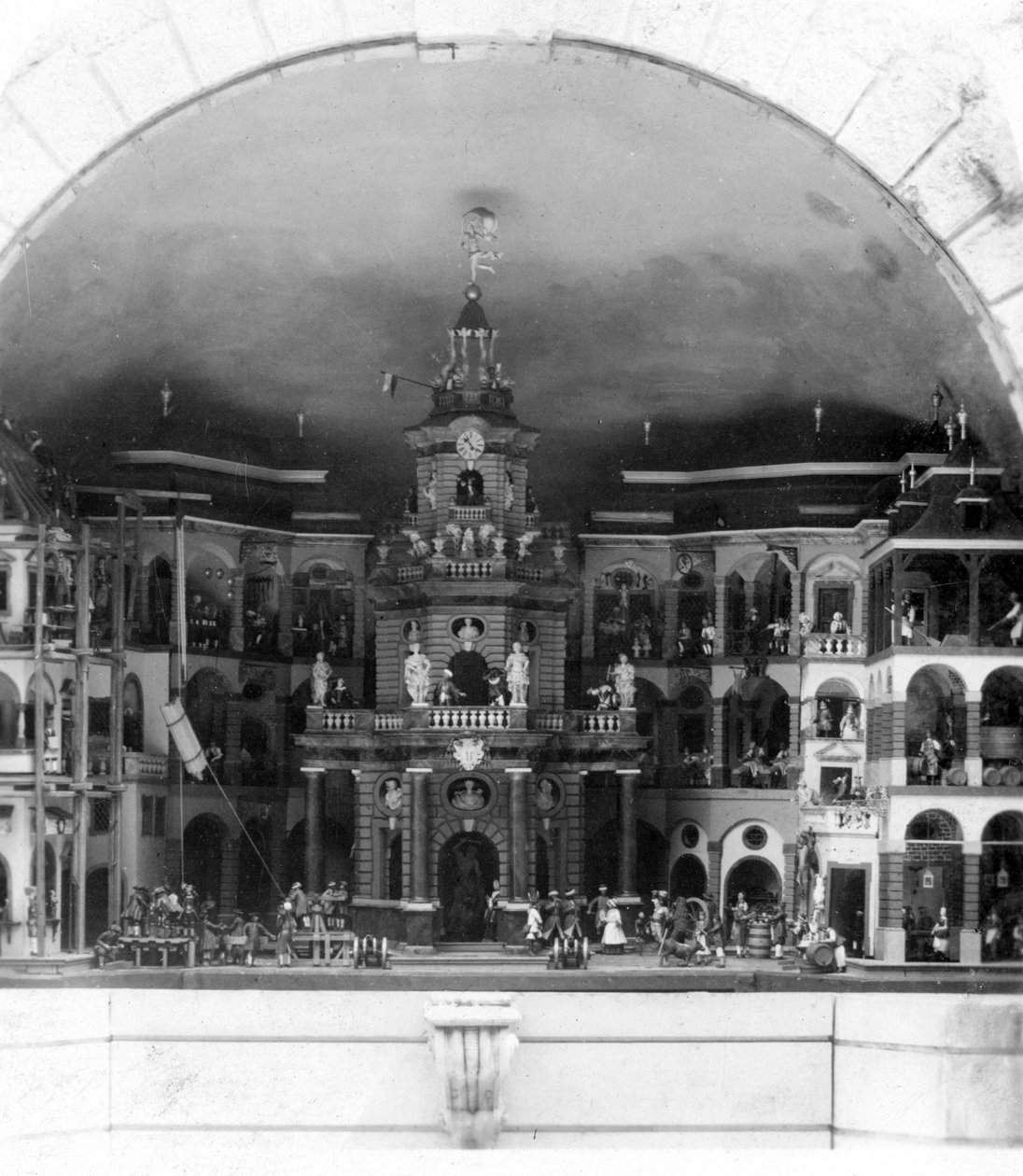 Mekanisk teater, Hellbrunn slott, Salzburg, Østerrike, ca 1900 av Wurthle and Sons