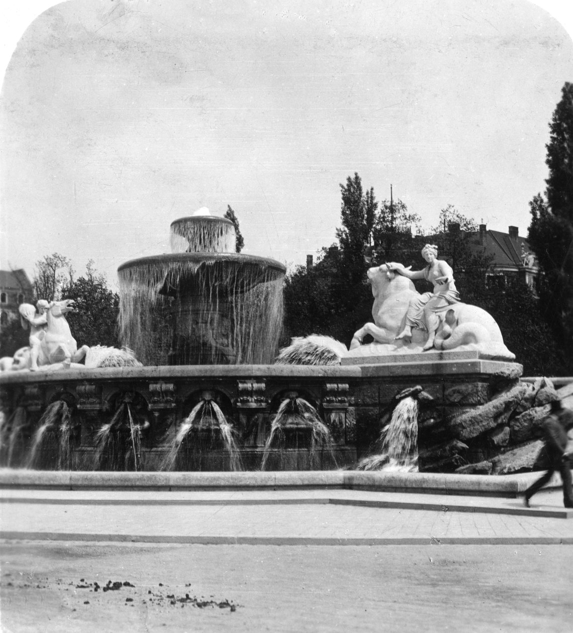 Wittelsbacher Brunnen, München, Tyskland, ca 1900-tallet. av Wurthle and Sons