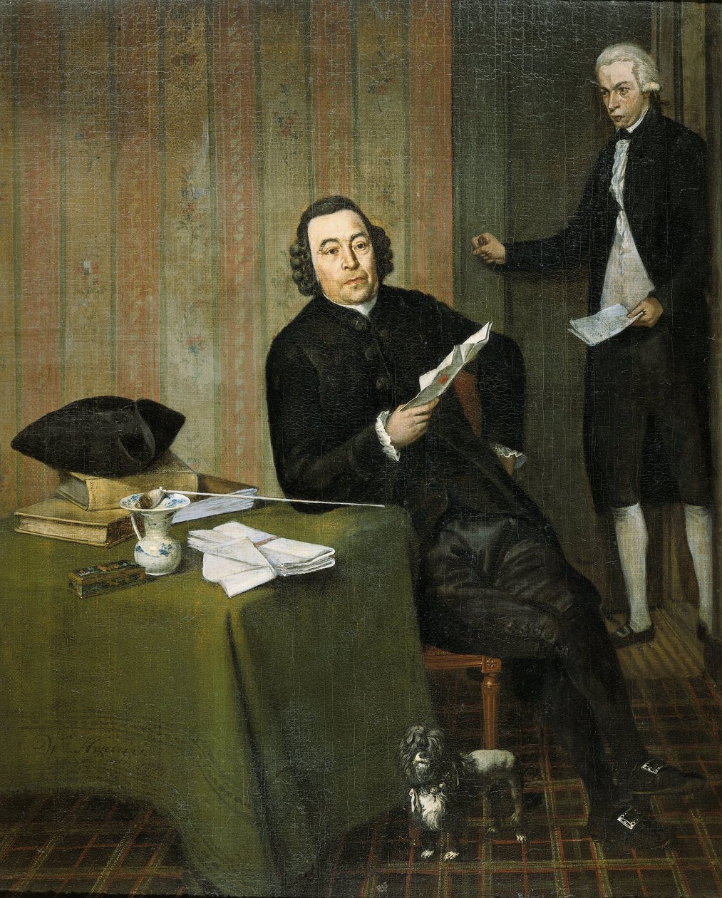 Wernerus Köhne (1725/26-88), Notarius i Haarlem, med sin kontorist Jan Bosch av Wybrand Hendriks