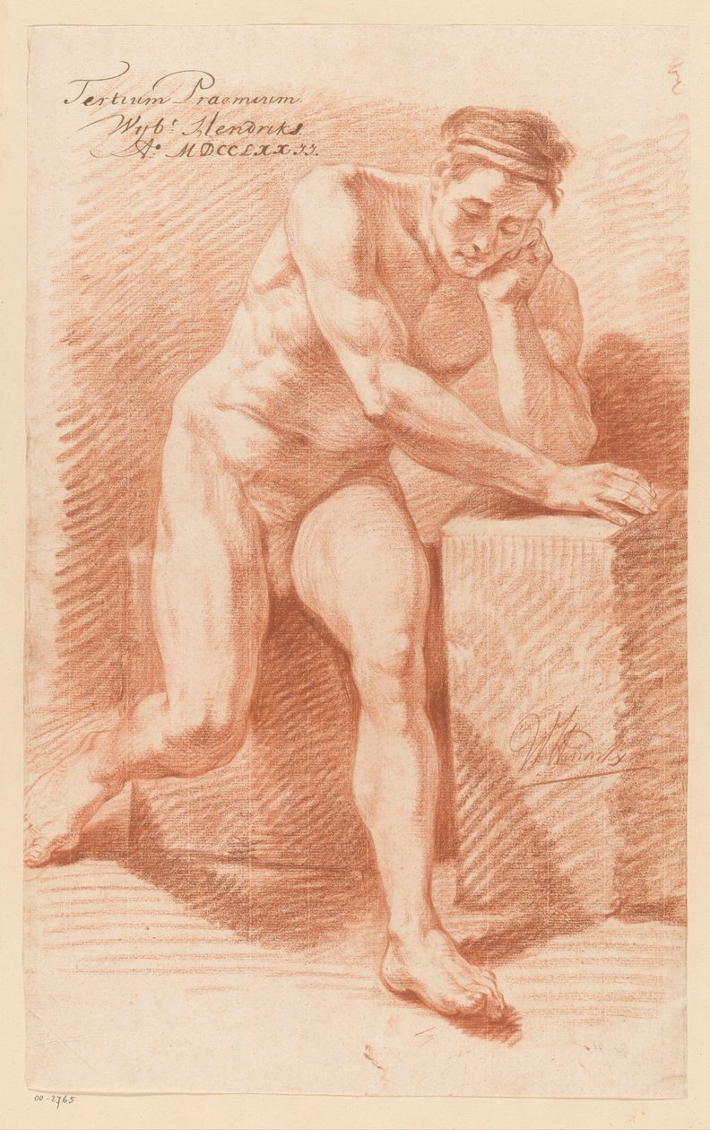 Sittende naken mann, sett forfra (3. premie 1772) av Wybrand Hendriks