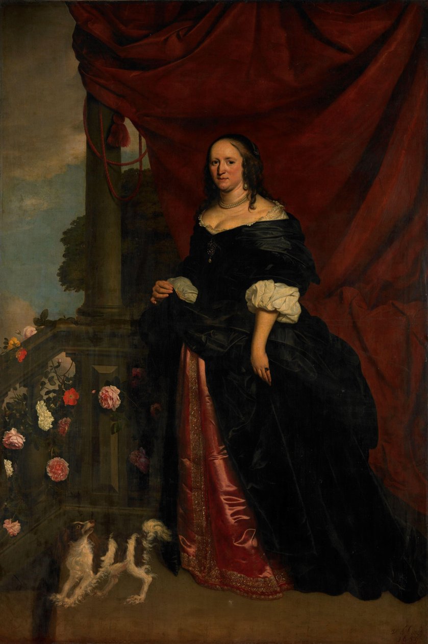 Portrett av en kvinne, sannsynligvis Sophia Anna van Pipenpoy (ca. 1618-70), grevinne av Schellart av Wybrand de Geest (I)