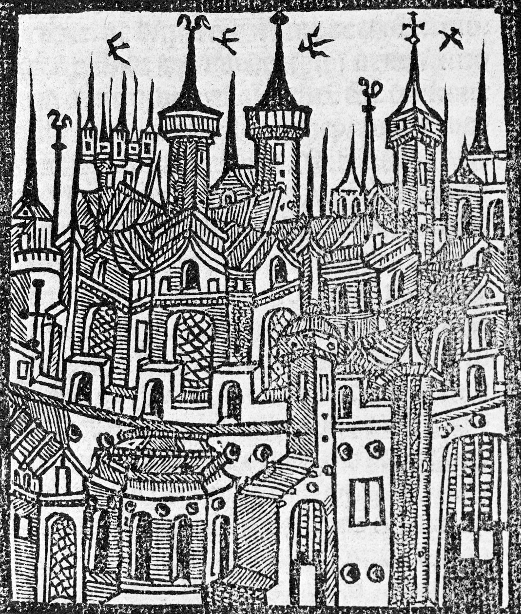 Tresnitt fra The Chronicle of Englonde, 1497 av Wynkyn de Worde