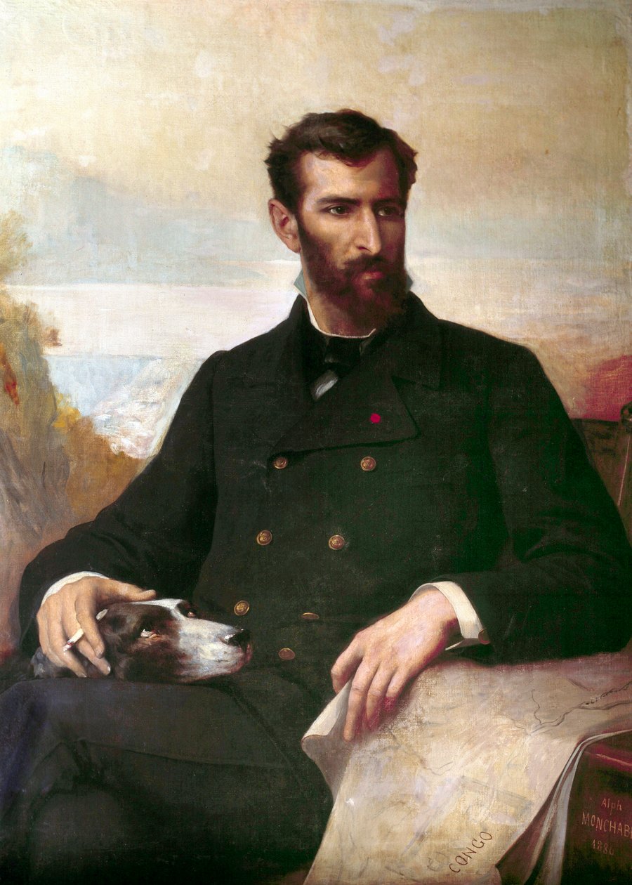 Portrett av Pierre Savorgnan de Brazza (olje på lerret av Xavier Alphonse Monchablon