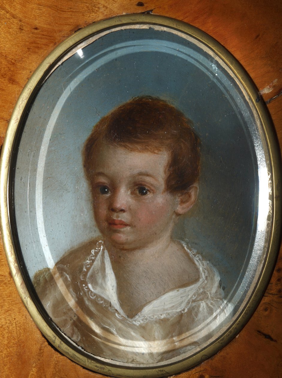 "Portrett av poeten Alexander Sergeyevich Pushkin (1799-1837) som barn" Maleri av Xavier de Maistre (1763-1852) 1802 State Museum of A.S. Pushkin, Moskva av Xavier de Maistre