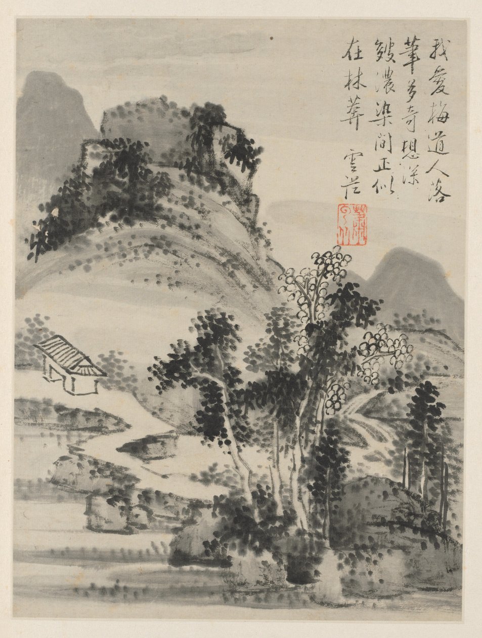 Album of Seasonal Landscapes, Leaf D forrige blad 2, 1668. av Xiao Yuncong