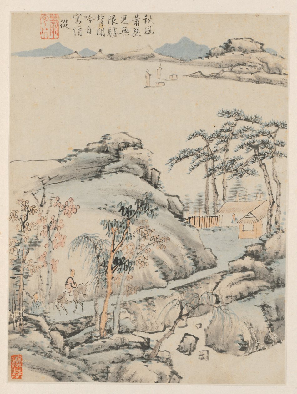 Album of Seasonal Landscapes, Leaf F (forrige blad 5) av Xiao Yuncong