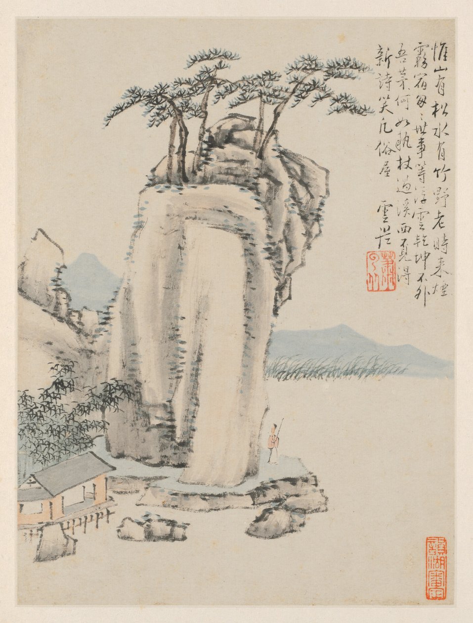 Album of Seasonal Landscapes, Leaf G (forrige blad 7) av Xiao Yuncong