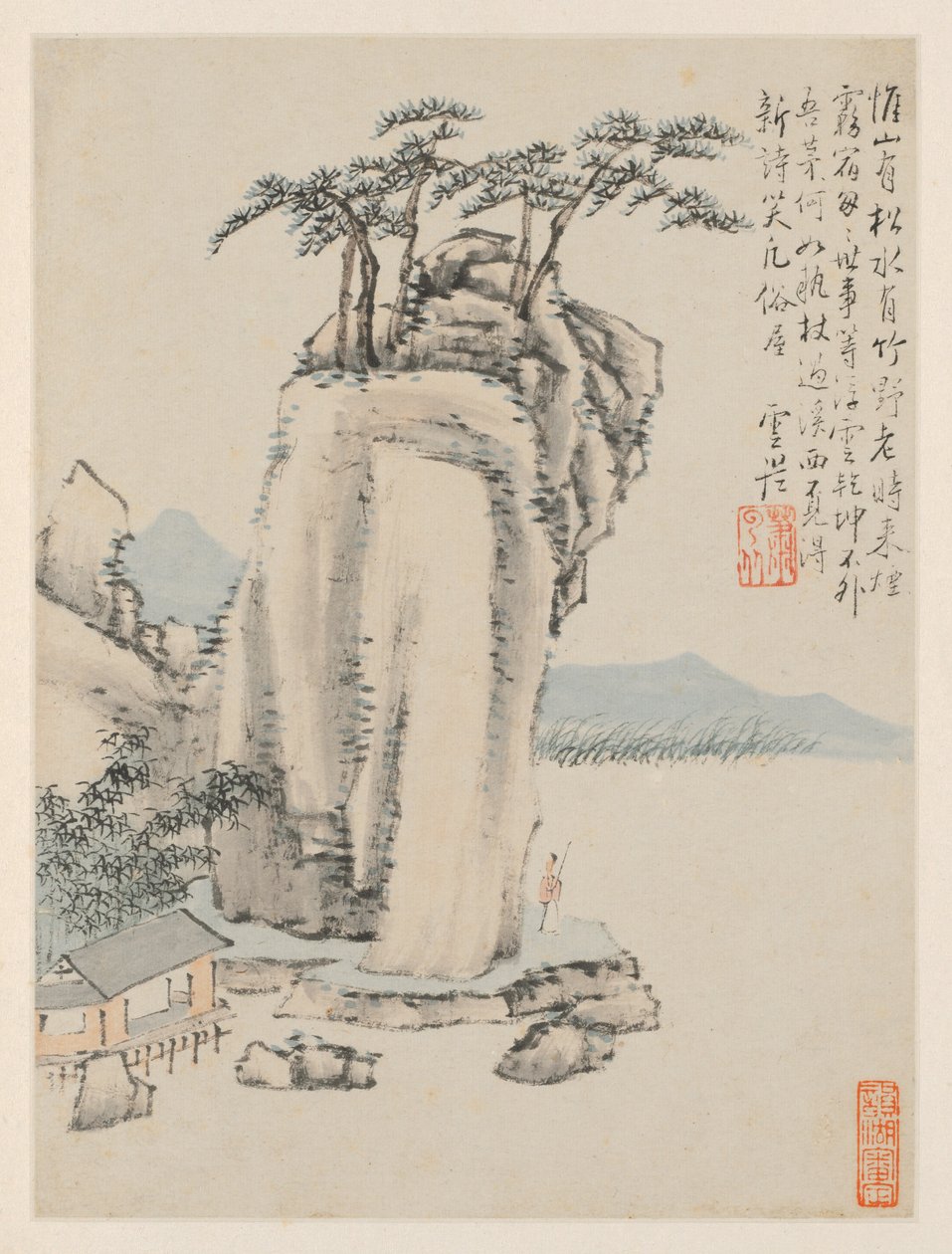 Album of Seasonal Landscapes, Leaf G forrige blad 7, 1668. av Xiao Yuncong