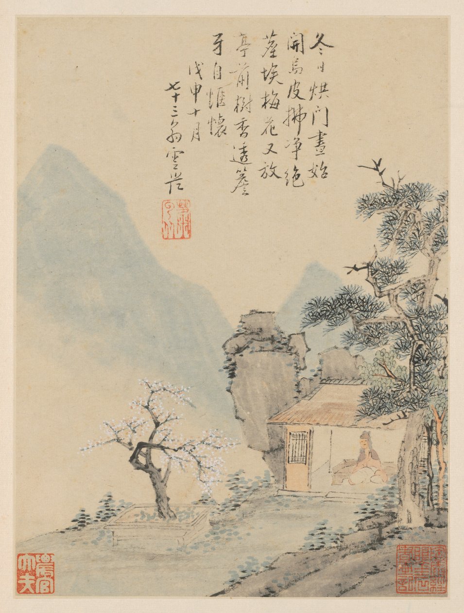 Album of Seasonal Landscapes, Leaf H (forrige blad 8) av Xiao Yuncong