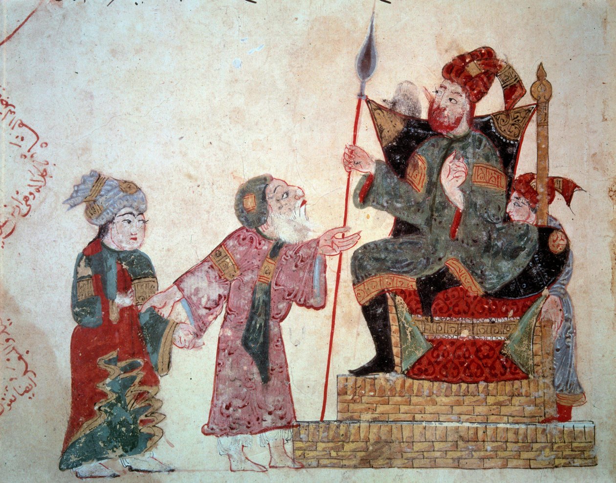 Den vandrende navigatøren Abu-Zayd (Abu Zayd, Abu Zayd) og hans sønn før guvernøren ) opplyst av Yahya Mahmud al-Wasiti (al-Wasiti) i av Yahya ibn Mahmud Al Wasiti