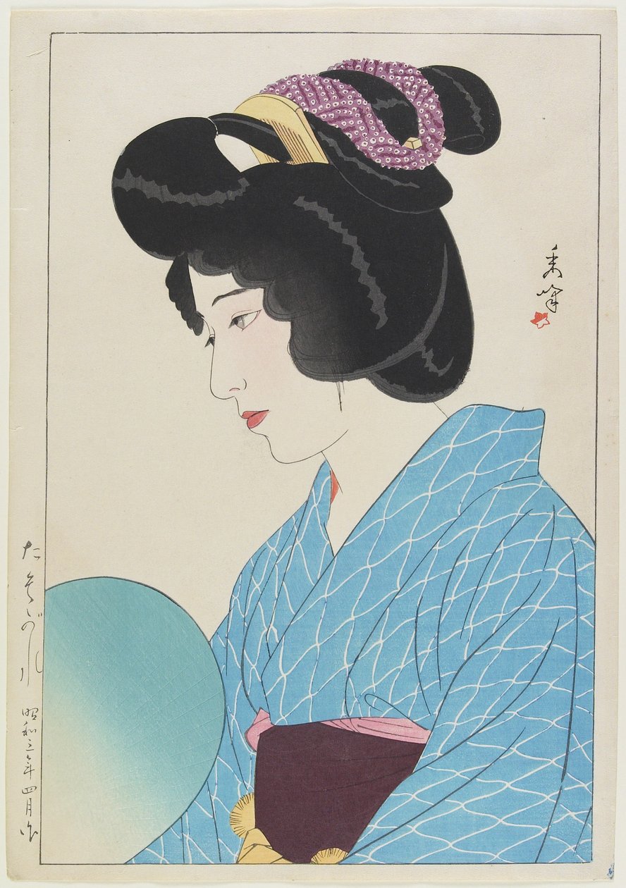 Twilight, april 1929 (farget treblokktrykk) av Yamakawa Shuho