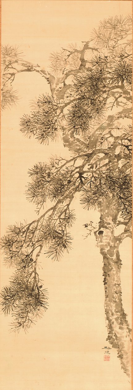 Furu, før 1856 (blekk på silke) av Yamamoto Baiitsu