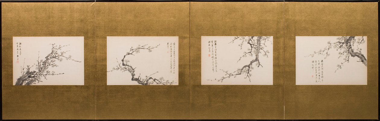 Prunus blomstrer av Yamamoto Baiitsu