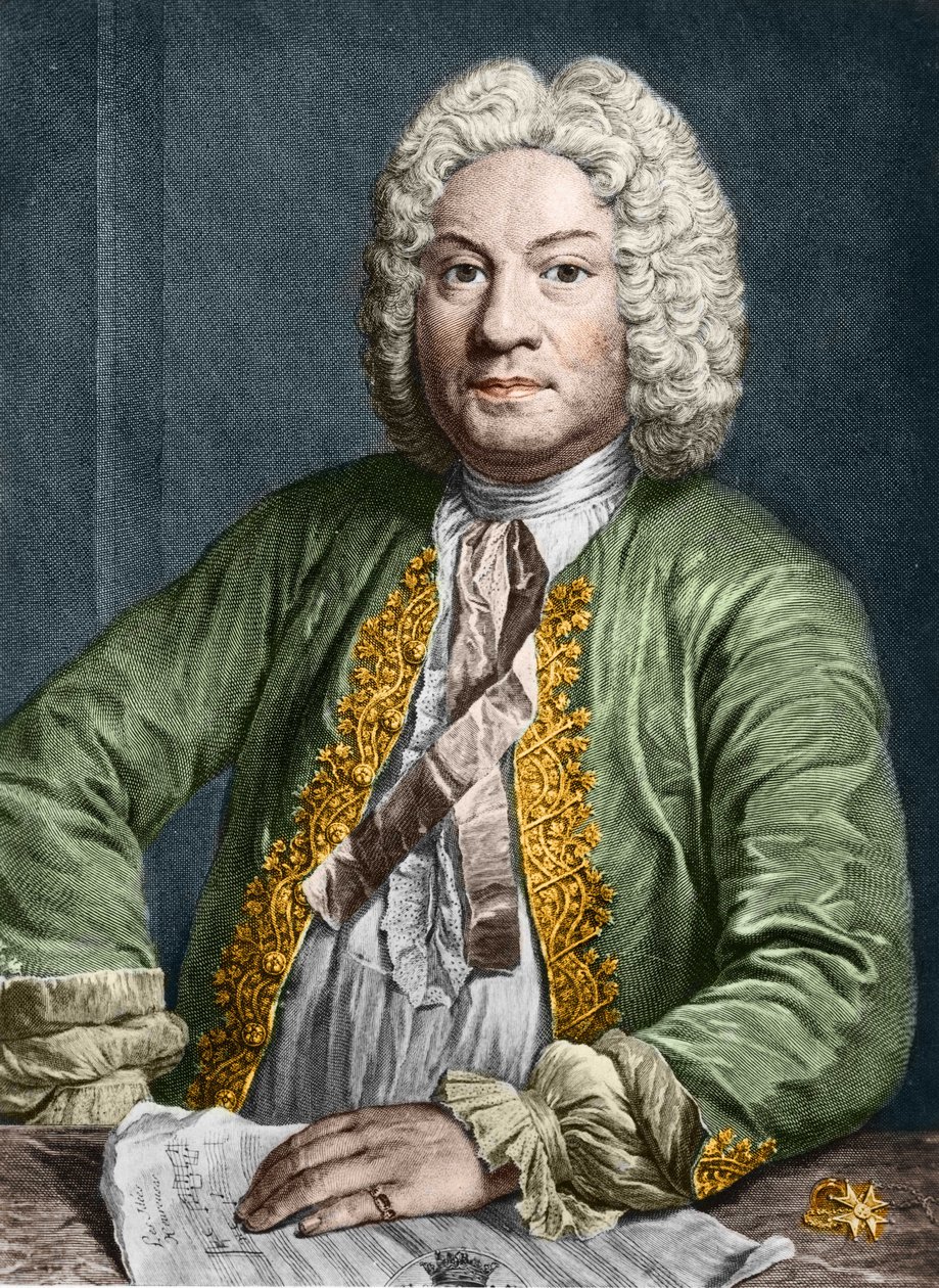 Portrett av François Couperin (1668-1733) (gravering) av Yannick Coupannec