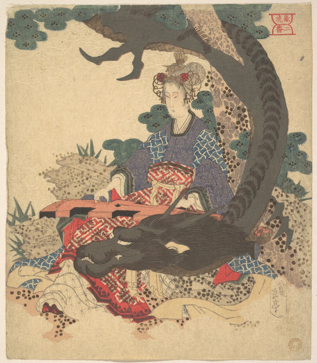 Benzaiten og dragen av Yashima Gakutei