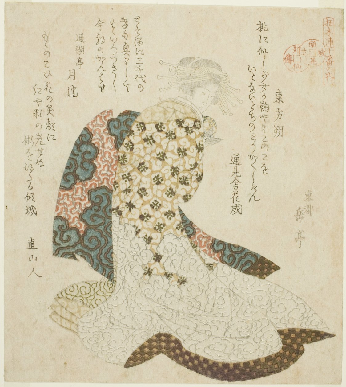Dongfang Shuo (Tohosaku), fra serien "The Life of the Taoist Immortals Parodied by Courtesans - A Series of Seven" av Yashima Gakutei