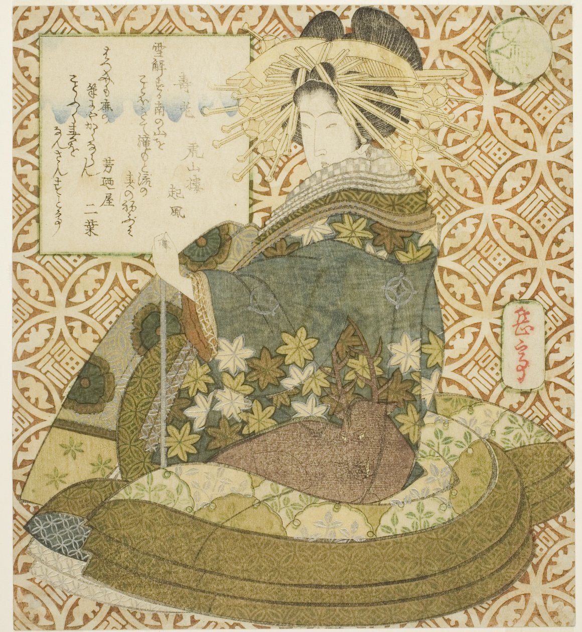 Jurojin, fra serien "A Parody of the Seven Gods of Good Fortune (Mitate shichifukujin)" av Yashima Gakutei