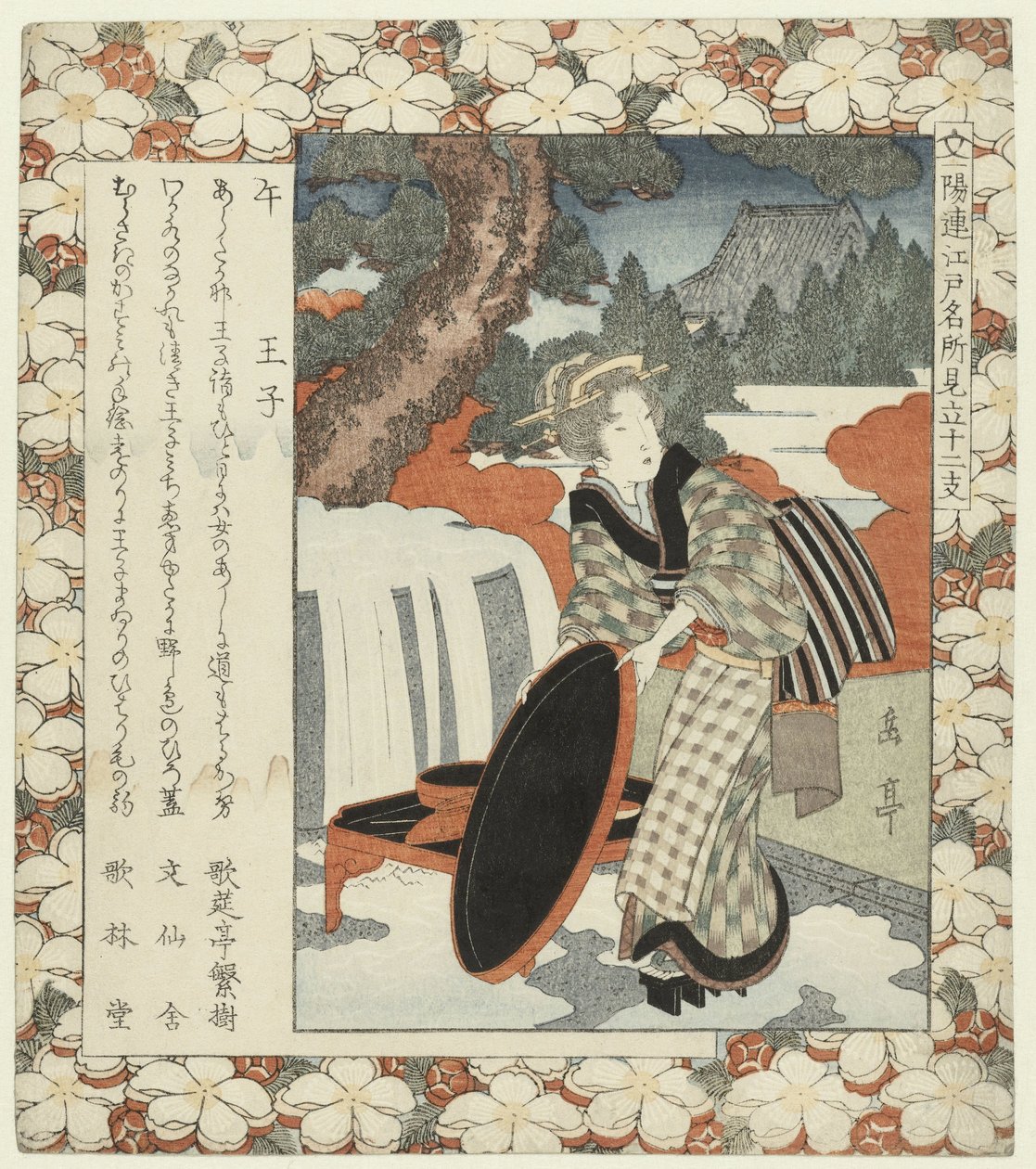 Hest: Ôji Uma-Oji (tittel på objekt) Kjente steder i Edo og de tolv stjernetegnene (serietittel) Edo meisho mitate jûnishi (serietittel på objekt) av Yashima Gakutei